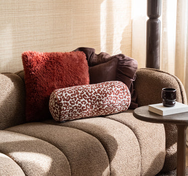 Bolster Cushion Merel Leopard Bordeaux