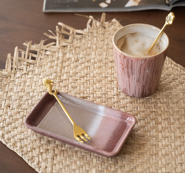SET AUS 2 - Gabeln Seepferdchen Messing