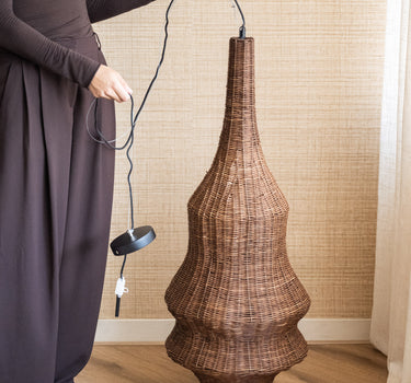 Große Hängeleuchte Nemzor Rattan