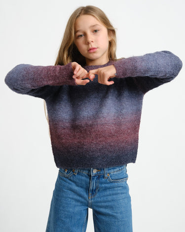 Amira Crew Neck Knit GIRLS Space Dye - Things I Like Things I Love