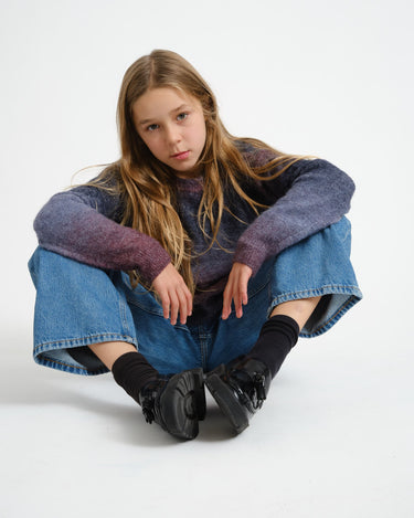 Amira Crew Neck Knit GIRLS Space Dye - Things I Like Things I Love