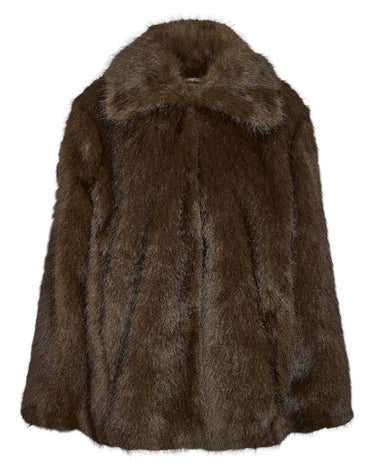 Aria Fur Jacket Chocolate Bruin - Things I Like Things I Love
