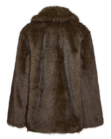 Aria Fur Jacket Chocolate Bruin - Things I Like Things I Love