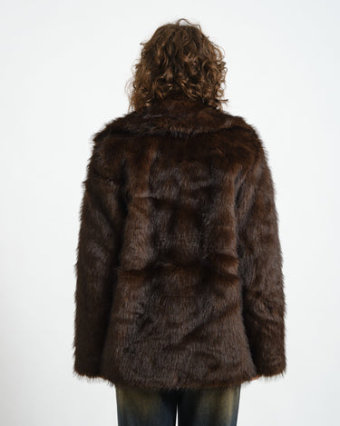 Aria Fur Jacket Chocolate Bruin - Things I Like Things I Love