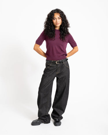 Aware Cara O-Neck Wool Knit Top Catawba Grape - Things I Like Things I Love