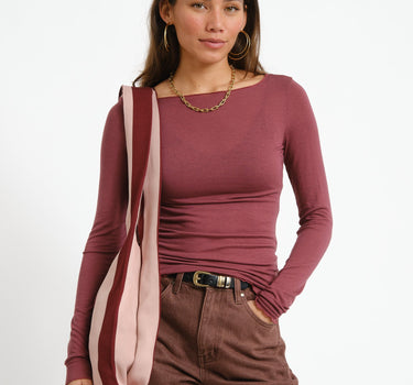 Aware Glesha Boatneck Top Catawba Grape - Things I Like Things I Love