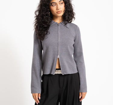 Aware Hanna Knit Cardigan Dark Grey Melange - Things I Like Things I Love