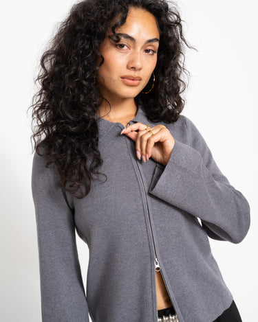 Aware Hanna Knit Cardigan Dark Grey Melange - Things I Like Things I Love