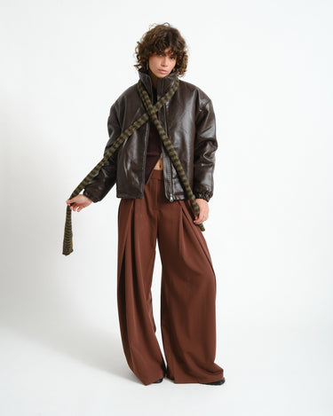 Aware Hanna Zip Rib Knit Cardigan Chocolate Plum - Things I Like Things I Love