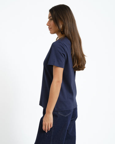 Aware Naima O-Neck T-Shirt Noos Dark Sapphire - Things I Like Things I Love
