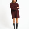 Aware Novah O-Neck Knit Mini Dress Winetasting - Things I Like Things I Love