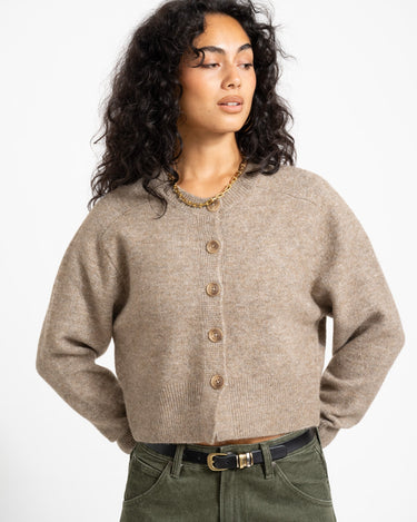 Aware Osterbro O-Neck Knit Cardigan Natural Melange - Things I Like Things I Love