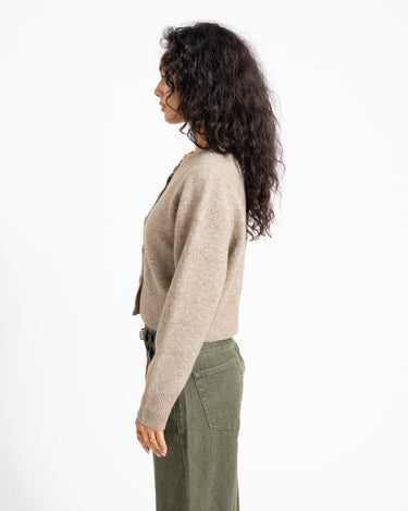 Aware Osterbro O-Neck Knit Cardigan Natural Melange - Things I Like Things I Love