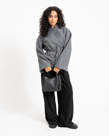Aware Sijina V-Neck Short Jacket Dark Grey Melange - Things I Like Things I Love