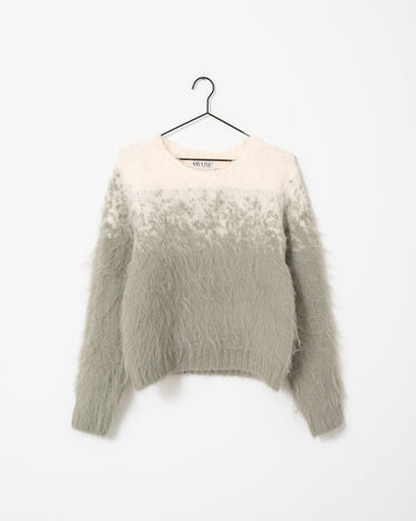 Aware Stroget O-Neck Knit Fog Groen/Birch - Things I Like Things I Love