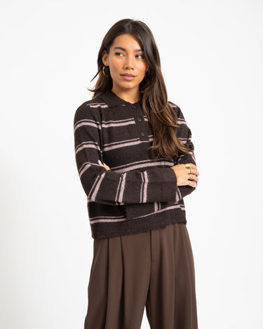 Aware Tacey Polo Knit Chocolate Torte - Things I Like Things I Love