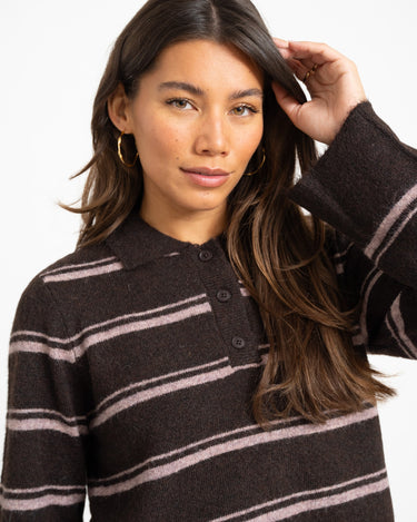 Aware Tacey Polo Knit Chocolate Torte - Things I Like Things I Love
