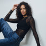 Aware Tessy O-Neck Lace Top Black - Things I Like Things I Love