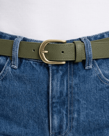 Belt Suus Classic REAL LEATHER Olive Groen - Things I Like Things I Love
