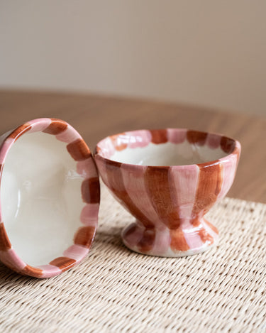 Bloomingville - Small Bowl Nini Pink & Burgundy Stripe - Things I Like Things I Love