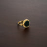 Brass dark green resin dot ring Gold - Things I Like Things I Love