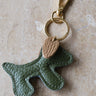 Bumpy Dog Bag Charm Real Leather Dark Green - Things I Like Things I Love