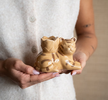 Candle Holder Tiger Ceramic - Things I Like Things I Love