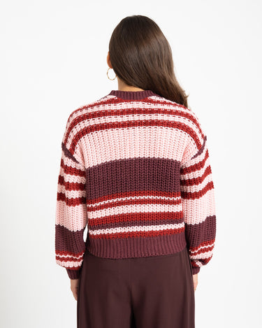Charlie O-neck Knit Fig/Romance Rose + Rhubarb - Things I Like Things I Love