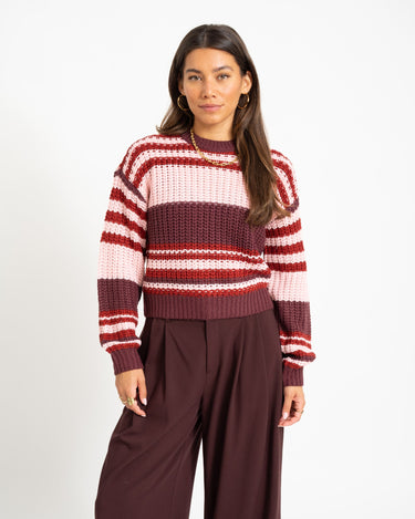 Charlie O-neck Knit Fig/Romance Rose + Rhubarb - Things I Like Things I Love