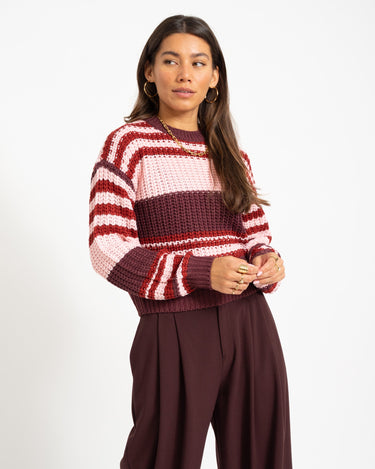 Charlie O-neck Knit Fig/Romance Rose + Rhubarb - Things I Like Things I Love