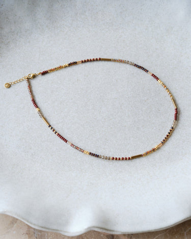 Chique Brown Necklace Gold - Things I Like Things I Love