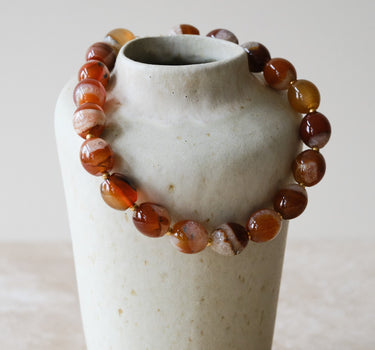 Cocoa Marble Necklace Gold - Things I Like Things I Love