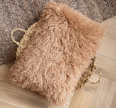 Cushion Doodly Furry Taupe - Things I Like Things I Love