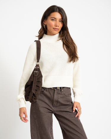 Dara High Neck Knit Eggnog - Things I Like Things I Love
