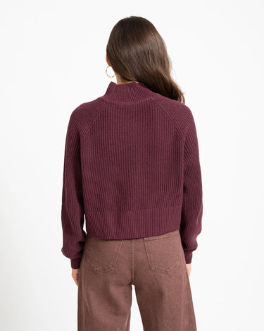 Dara High Neck Knit Fig - Things I Like Things I Love