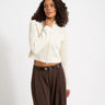 Dara Zip Knit Cardigan Eggnog - Things I Like Things I Love