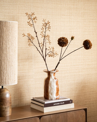 Deco Vase Larisa Ceramic Striped - Things I Like Things I Love