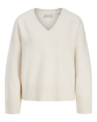 Elsa V-Neck Knit Cloud Dancer - Things I Like Things I Love