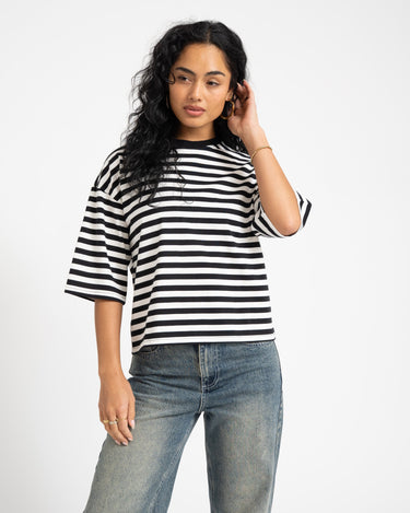 Ember Stripe Sweat Black Cloud Dancer - Things I Like Things I Love