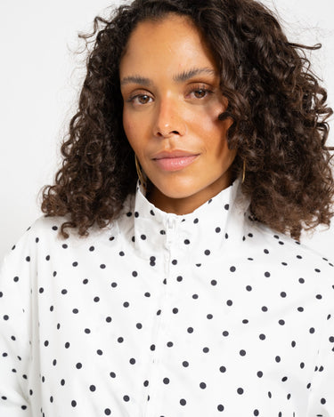 Essa Dot Jacket Bright White/Black - Things I Like Things I Love