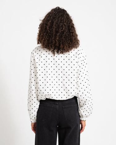 Essa Dot Jacket Bright White/Black - Things I Like Things I Love