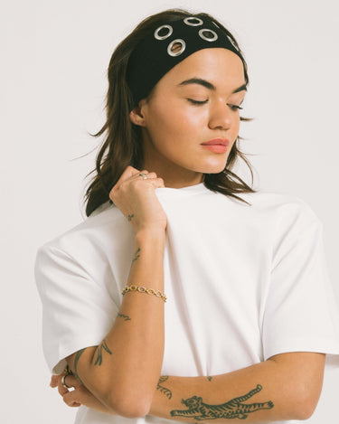 Eyelet Headband Black - Things I Like Things I Love