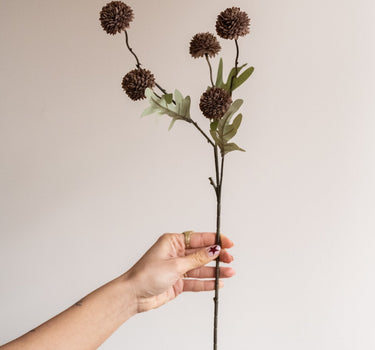 Faux Flower Pompom Brown - Things I Like Things I Love
