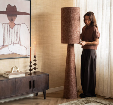 Floor Lamp Micky Bouclé Burgundy - Things I Like Things I Love