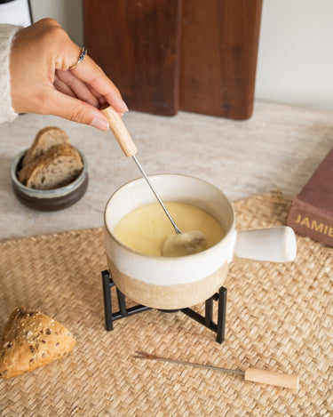 Fondue Set Ceramic Beige - Things I Like Things I Love