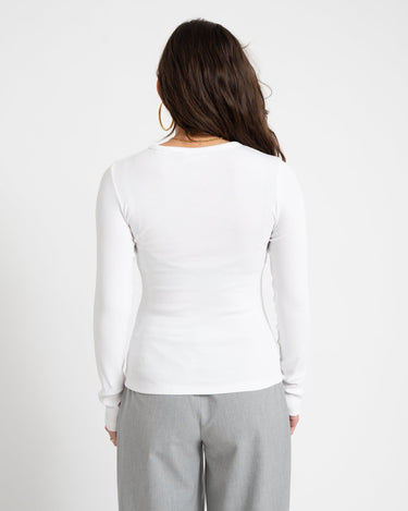 Freya Rib Tee Bright White - Things I Like Things I Love