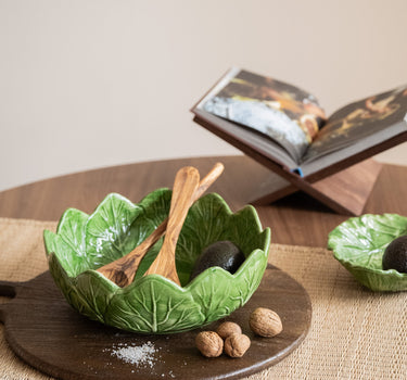 Hand - Painted Salad Bowl Leaf - Things I Like Things I Love