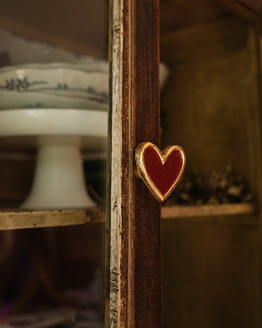 Handgemaakte Kastknop Pyar Hart Bordeaux - Things I Like Things I Love