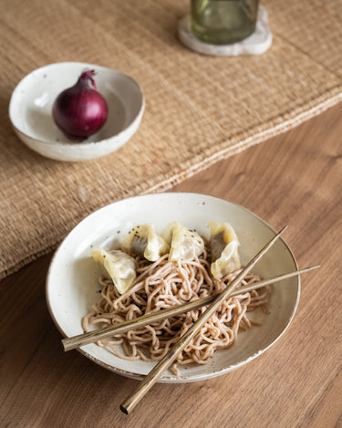 Handmade Japanese Deep Dinner Plate Shirogesho - Things I Like Things I Love