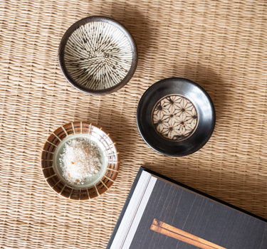 Handmade Japanese Sauce Dish Kuro Stripes - Things I Like Things I Love
